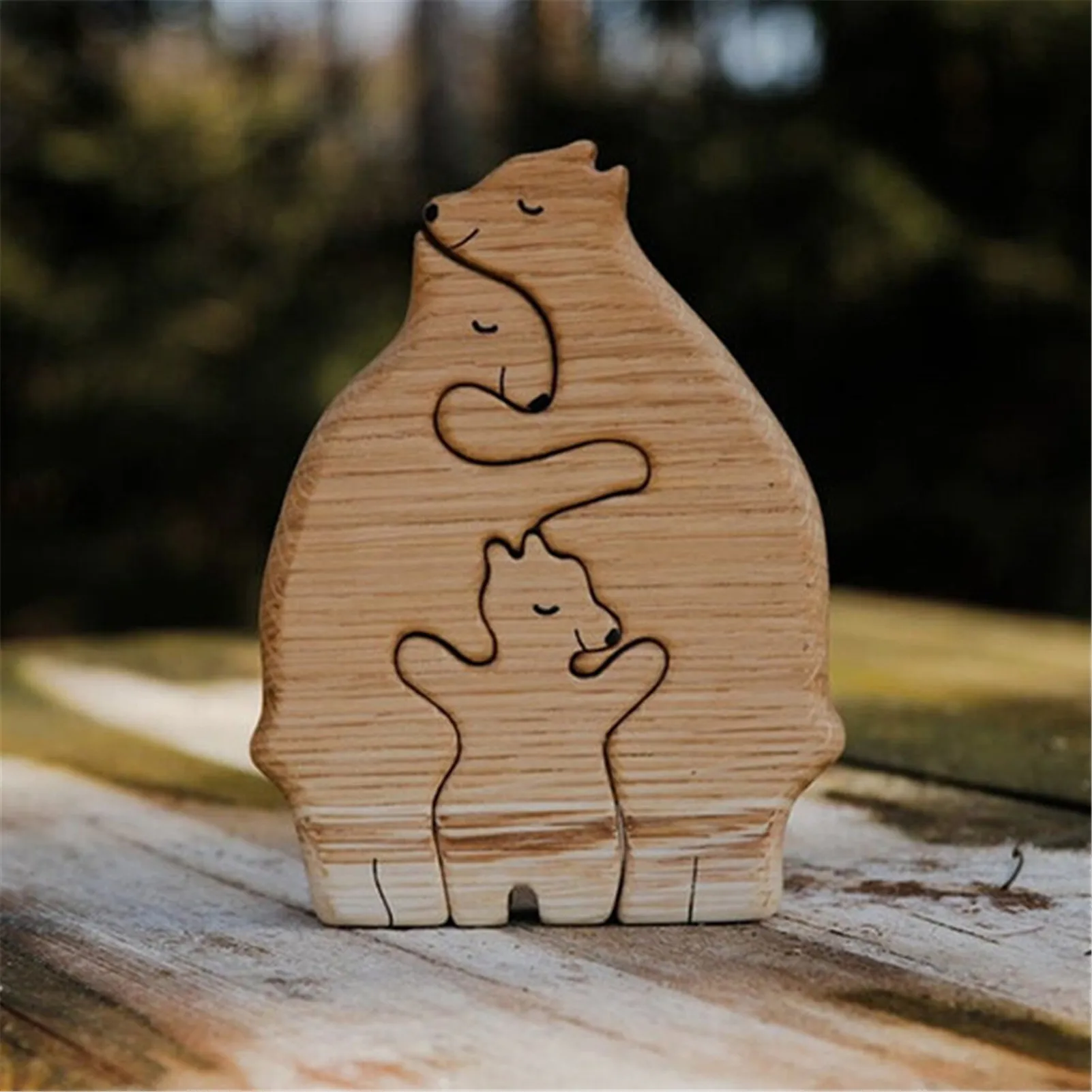 

Cute Animal Family Mothers Day Gift Wooden Statue Desktop Ornament Home Office Decoration Wedding Gifts For Guests Party Favors