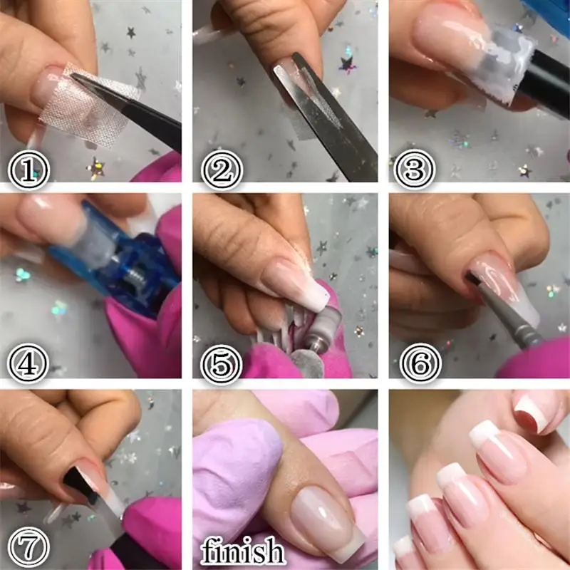 Ремонт ногтей из стекловолокна шелковая пленка самоклеющаяся Анти повреждение