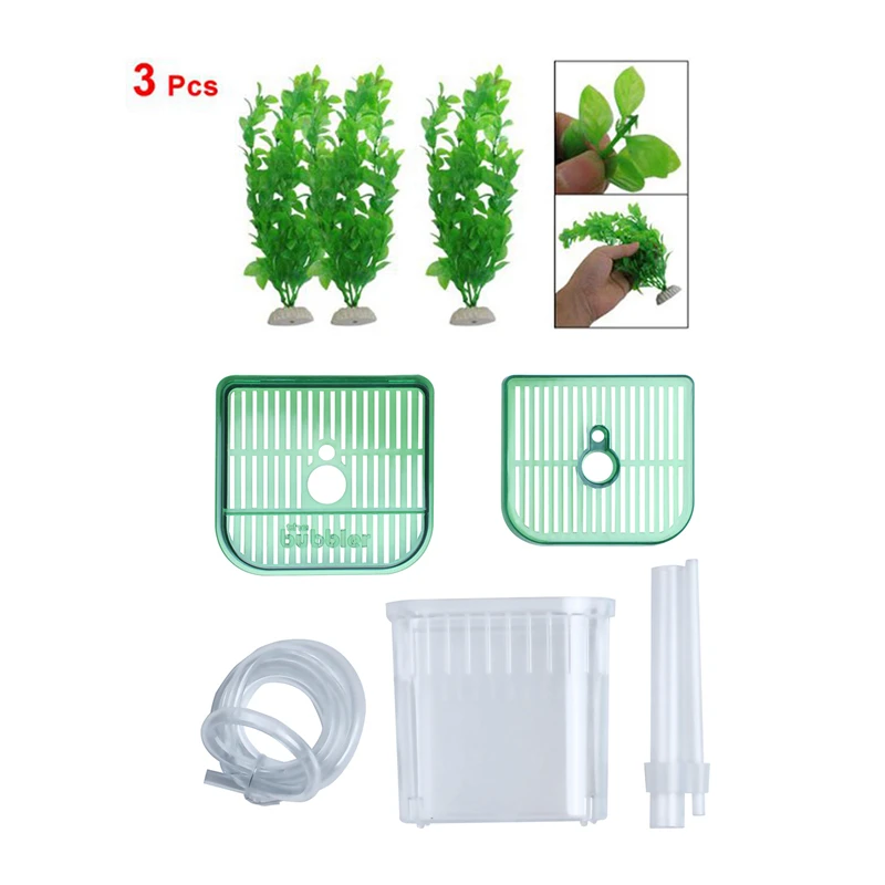 

Лидер продаж, пластиковый квадратный аквариумный фильтр, нижняя коробка, прозрачный зеленый с 3 шт., высота 10,6 дюйма, зеленый пластиковый иск...