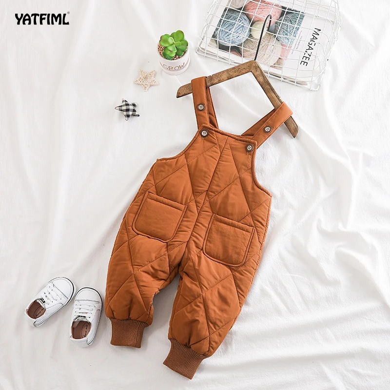 Детский зимний комбинезон YATFIML плотный однотонный для новорожденных 2020 0-3 года