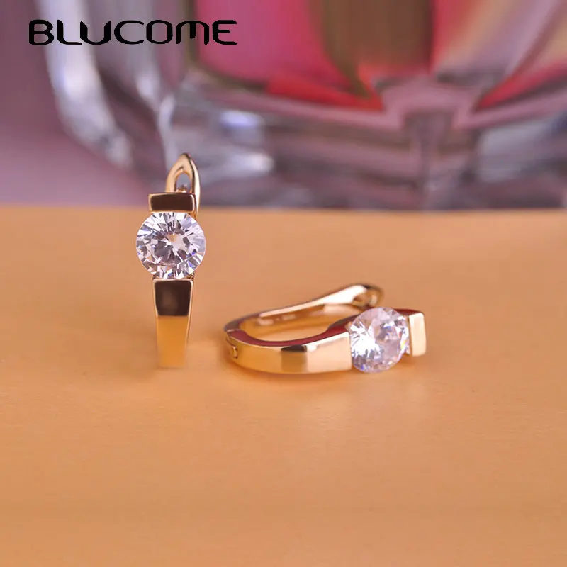 Женские серьги-гвоздики из меди Blucome серьги с фианитом украшение для ушей