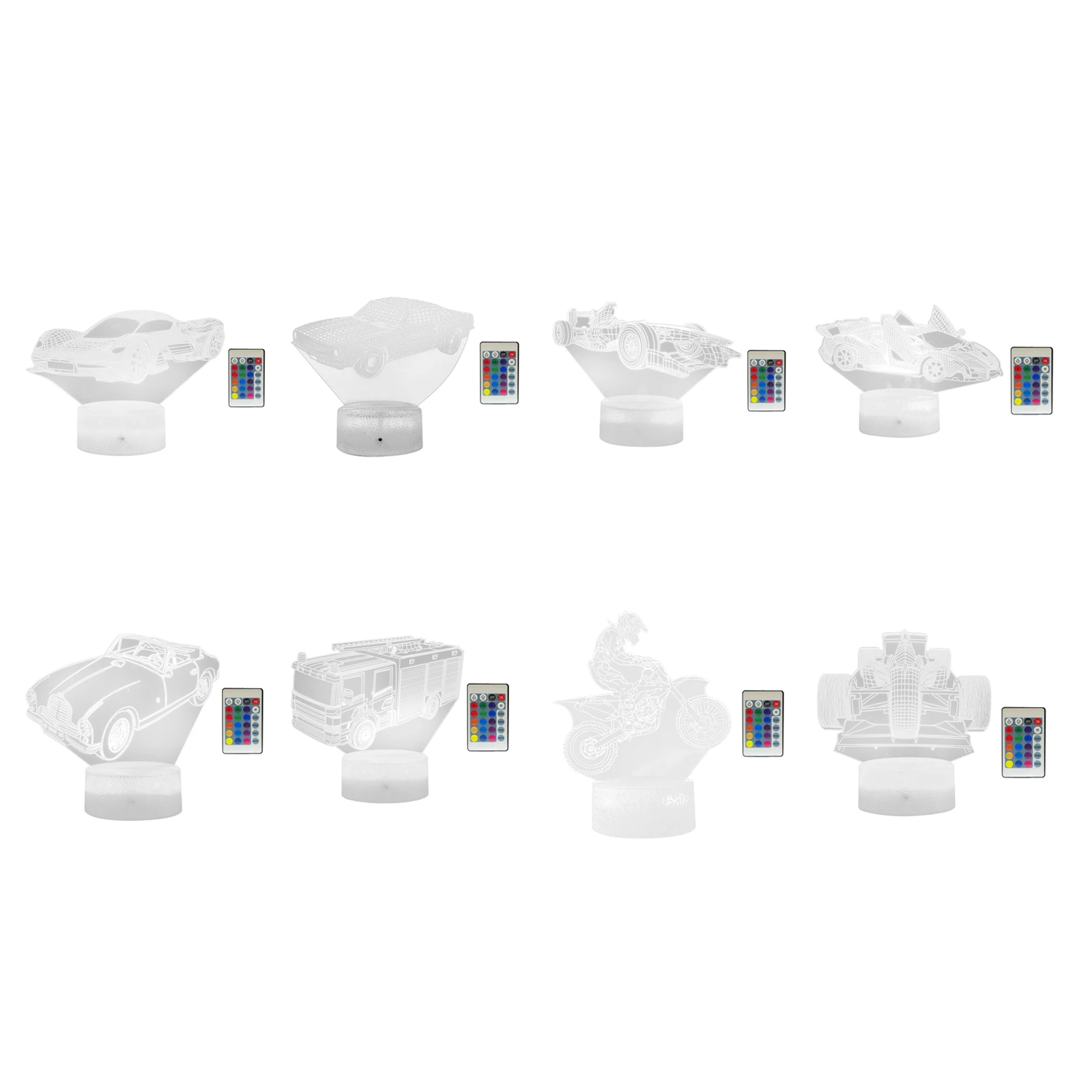 

Креативный 3D иллюзия Racecar светильник меняющий цвет ночсветильник лампа украшения