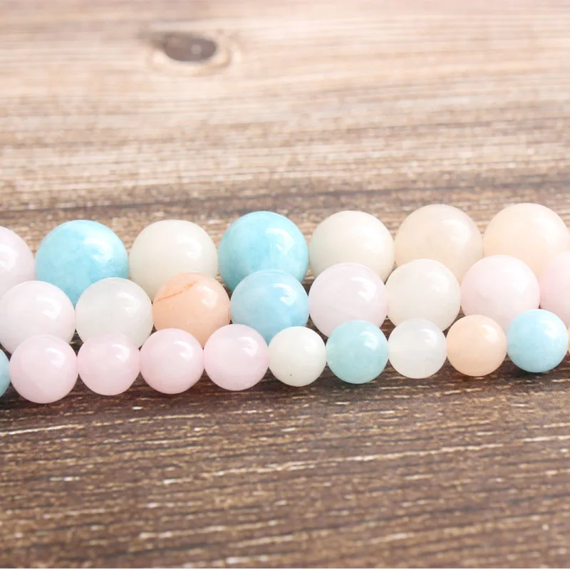 Модные натуральные ювелирные изделия LingXiang бусины из морганита подходят для