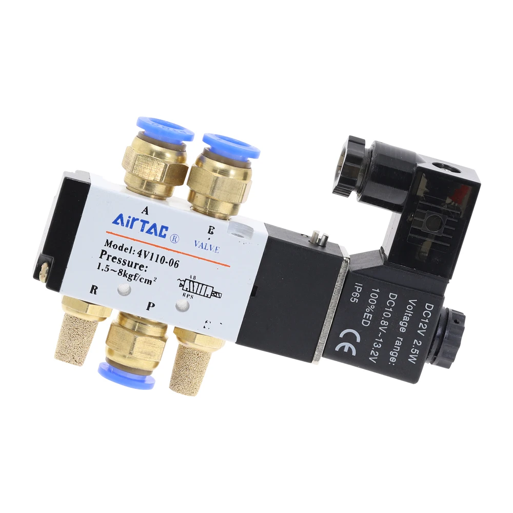 4V110 06 5 Путь 2 Позиция 1/8 &quotПневматический электромагнитный клапан DC 24V 12V AC 110V AC220V с