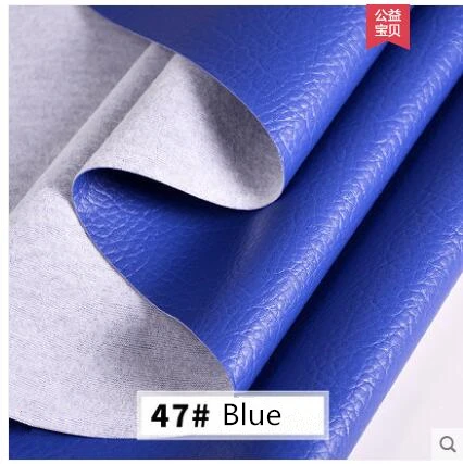 47 Blue 50*138 см Синтетическая кожа личи искусственная кожа ткань искусственная кожа ткани DIY сумка Диванный домашний декор швейный материал Однотонная искусственная искусственная кожа Ткань для шитья DIY Сумка Обувь - Цвет: 47 Blue