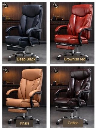 

ArtisticLife Comfortable sedentary office chair reclining lunch break big class leather boss chair business massage swivel chair