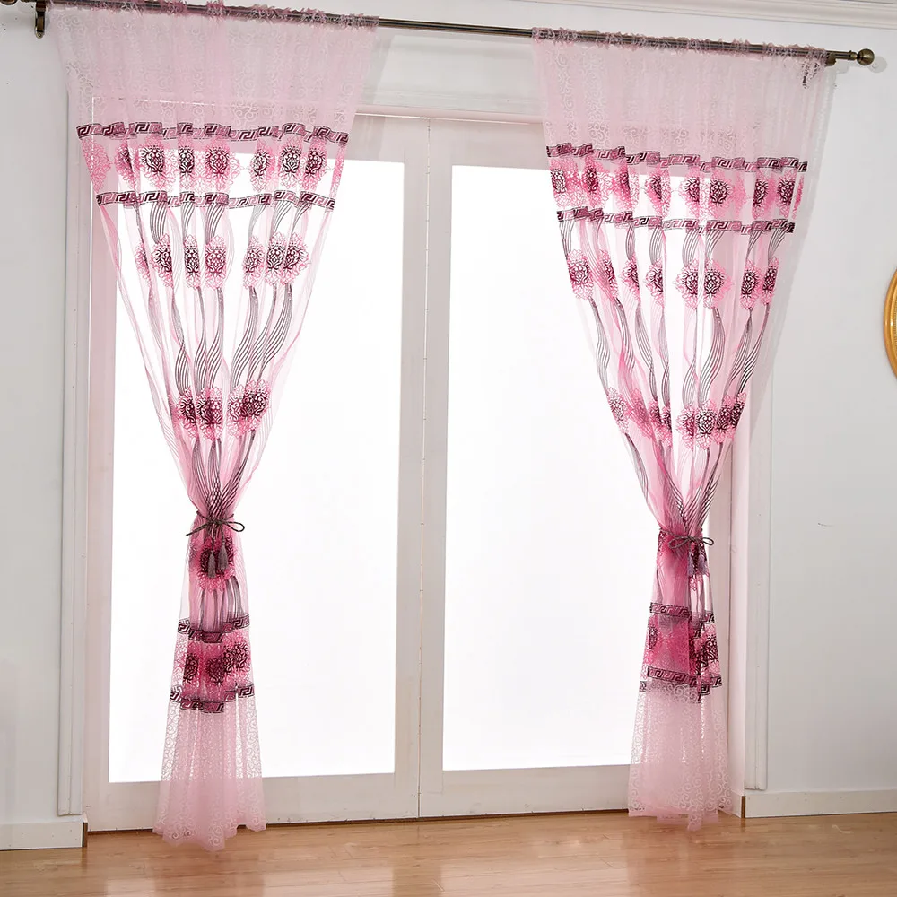 Modern Tulle Pure Color Sheer Curtains Door Window Curtain Drape Panel Valances Scarf Windows for Bedroom Living Room | Дом и сад