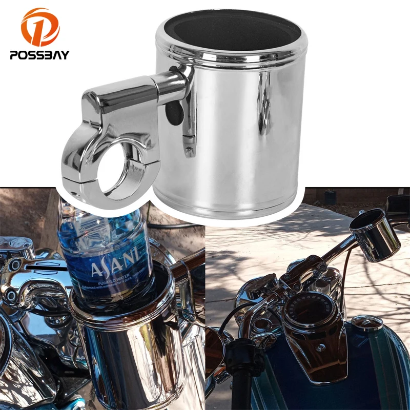 

Motorcycle Cup Holder Adjustable for Harley 1" or 1 1/4" Handlebar Dirt Bike ATV Drinking Holder Water Bottle Cage Accessories
