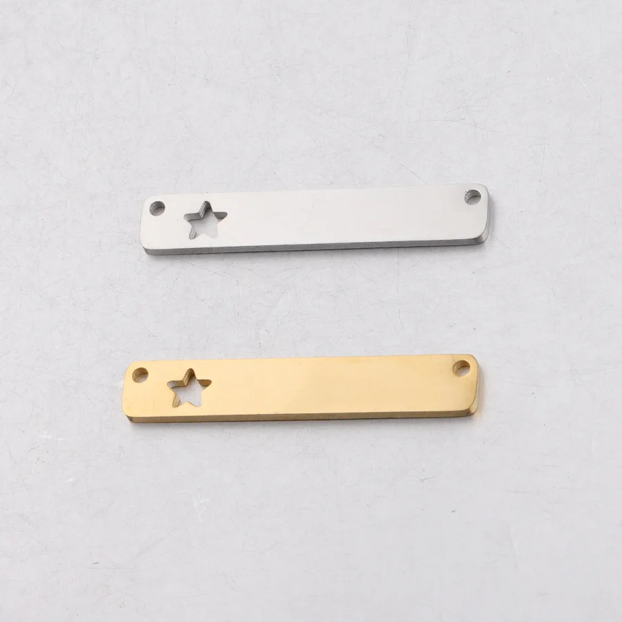 

Полоски Fnixtar с полыми звездами, подвески из нержавеющей стали с соединителем, Подвески для изготовления своими руками, ожерелье, коса, брасл...