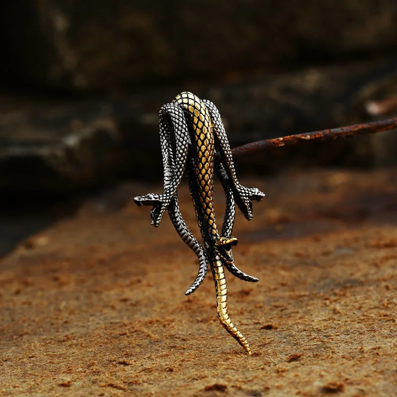 Ожерелье с подвеской "Трехглавая змея" панк-стиля 2022 года, уникальное украшение для шеи, популярный викингский оптовый товар