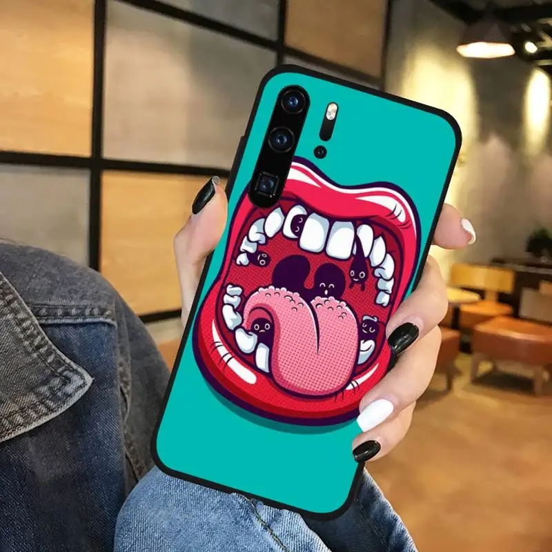 

Cute Wisdom Teeth Tooth Phone Case Funda For Huawei P9 P10 P20 P30 Lite 2016 2017 2019 plus pro P smart