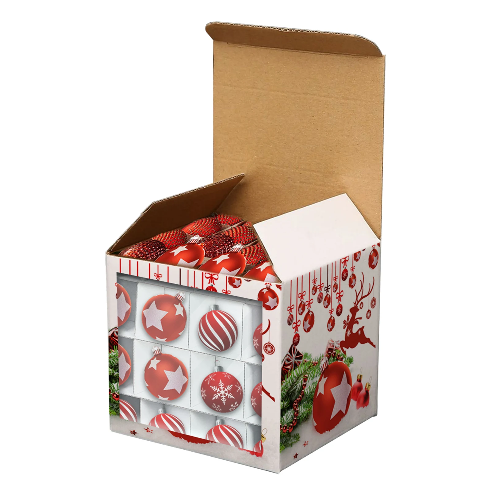 

Рождественская Подарочная коробка, Рождественская бумажная коробка для хранения, 64 квадратной решетки, прозрачная коробка для хранения в р...