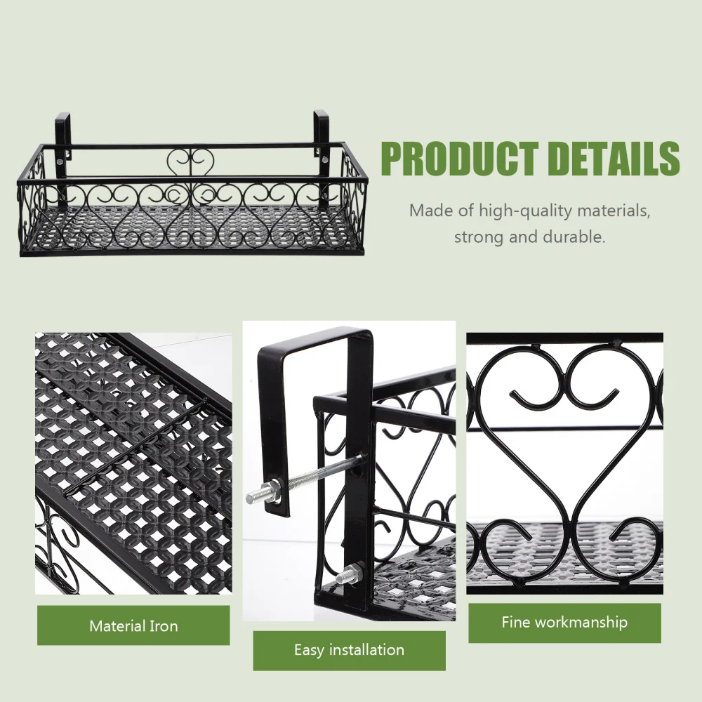 

1pc Railing Flowerpot Rack Balcony Planting Flowerpot Plant Display Hanging Rack