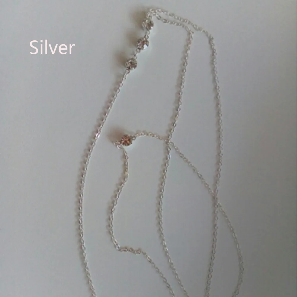 

Sexy Gold Silver Color Multi-layer Crystal Back Chain Backdrop Necklace Choker For DIY Women Girl Bikini Beach Gift Wedding