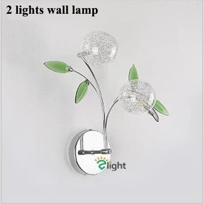 2 lights wall lamp Современный, хромированный, металлический, для спальни, светодиодные люстры, освещение, блеск, Хрустальный лист, для гостиной, светодиодная подвесная люстра, светильники - Цвет абажура: 2 lights wall lamp