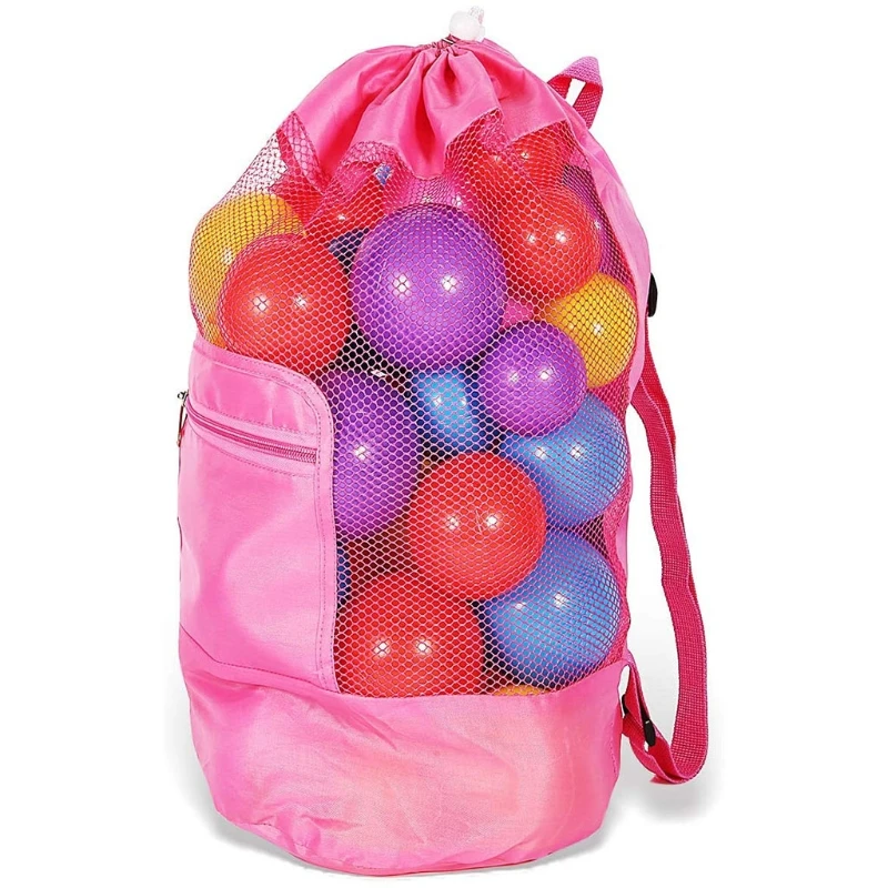 

Large Mesh Beach Balls Toys Bag Sand Away Swimming Pool Backpack Big Capacity Foldable Swim Pool Toy Storage