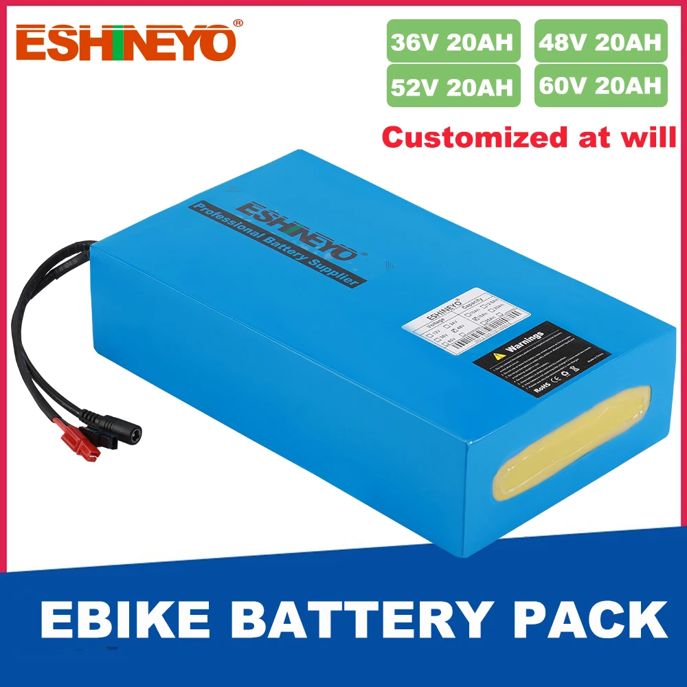 Индивидуальный Аккумулятор для электровелосипеда 36 В 48 20 Ач 52 в 60 18650 литиевые