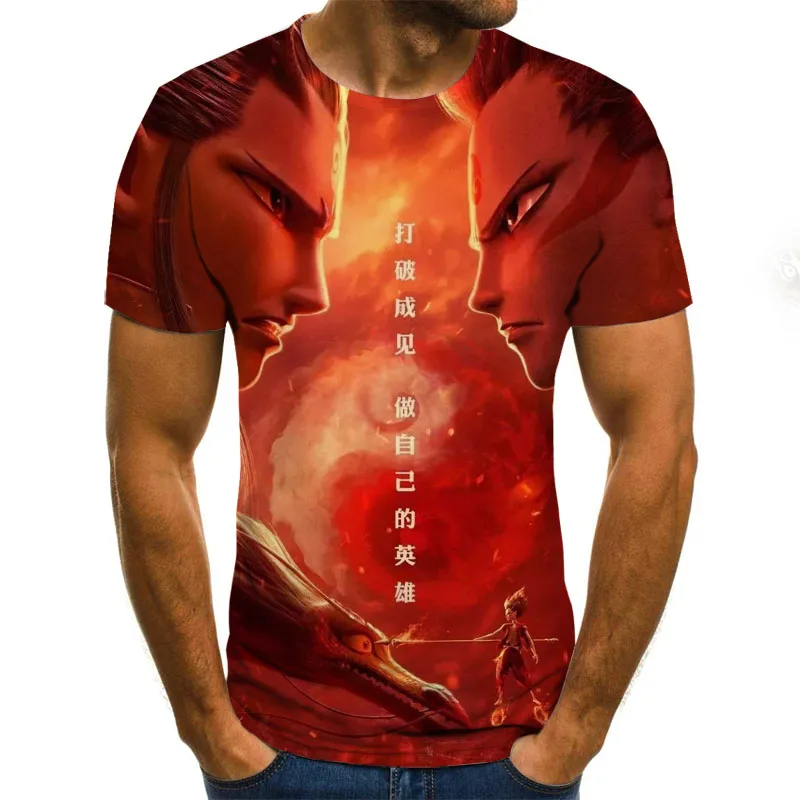 

2021 new funny anime 3D printing men's T-shirt Street hip-hop comfortable anime round neck men's 3D tshirt Funny anime t-shirtS