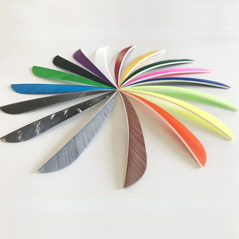 

50PCS 5 Inch True Feather Right Shield Type 9 Color Homemade Wood Bamboo. Carbon. Glass Fiber. Traditional Bow Bar