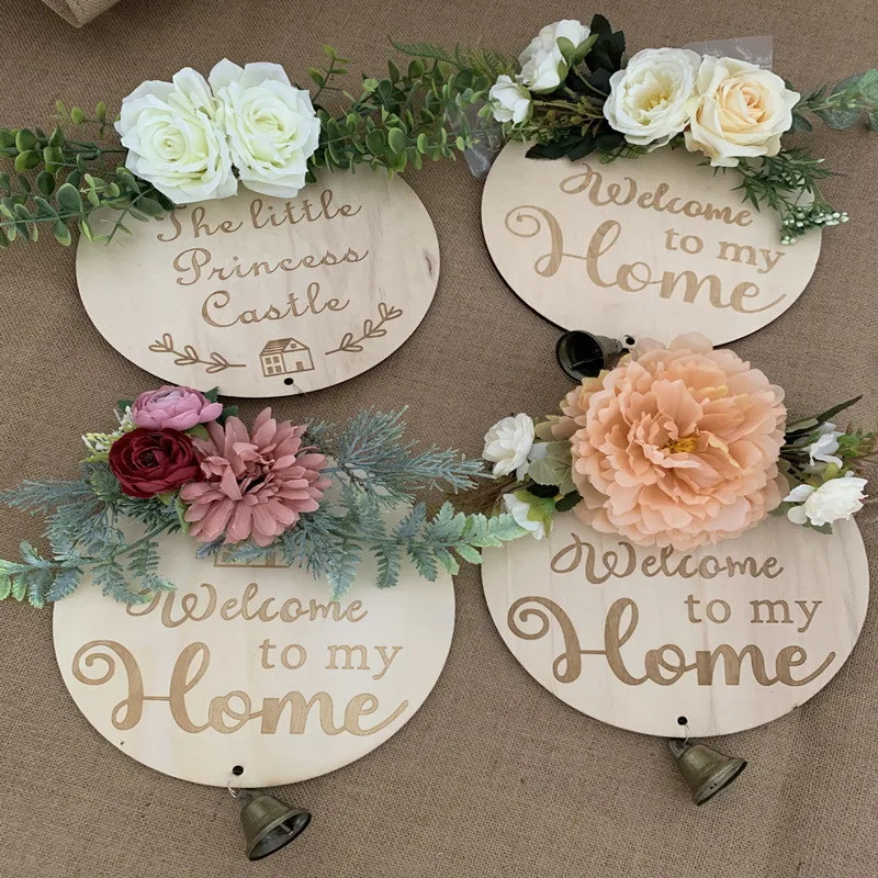 Приветствуемый дверной висячий венок украшение на переднюю дверь таблички знаки