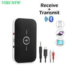 VIRCSYW Bluetooth 5.0 Audio Receiver Transmitter 2 IN 1 USB RCA 3.5MM 3.5 AUX Jack Stereo Music Wireless Adapters For TV Car PC