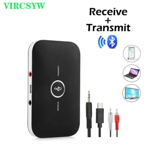 vircsyw bluetooth 5 0 audio receiver transmitter 2 in 1 usb rca 3 5mm 3 5 aux jack stereo music wireless adapters for tv car pc free global shipping