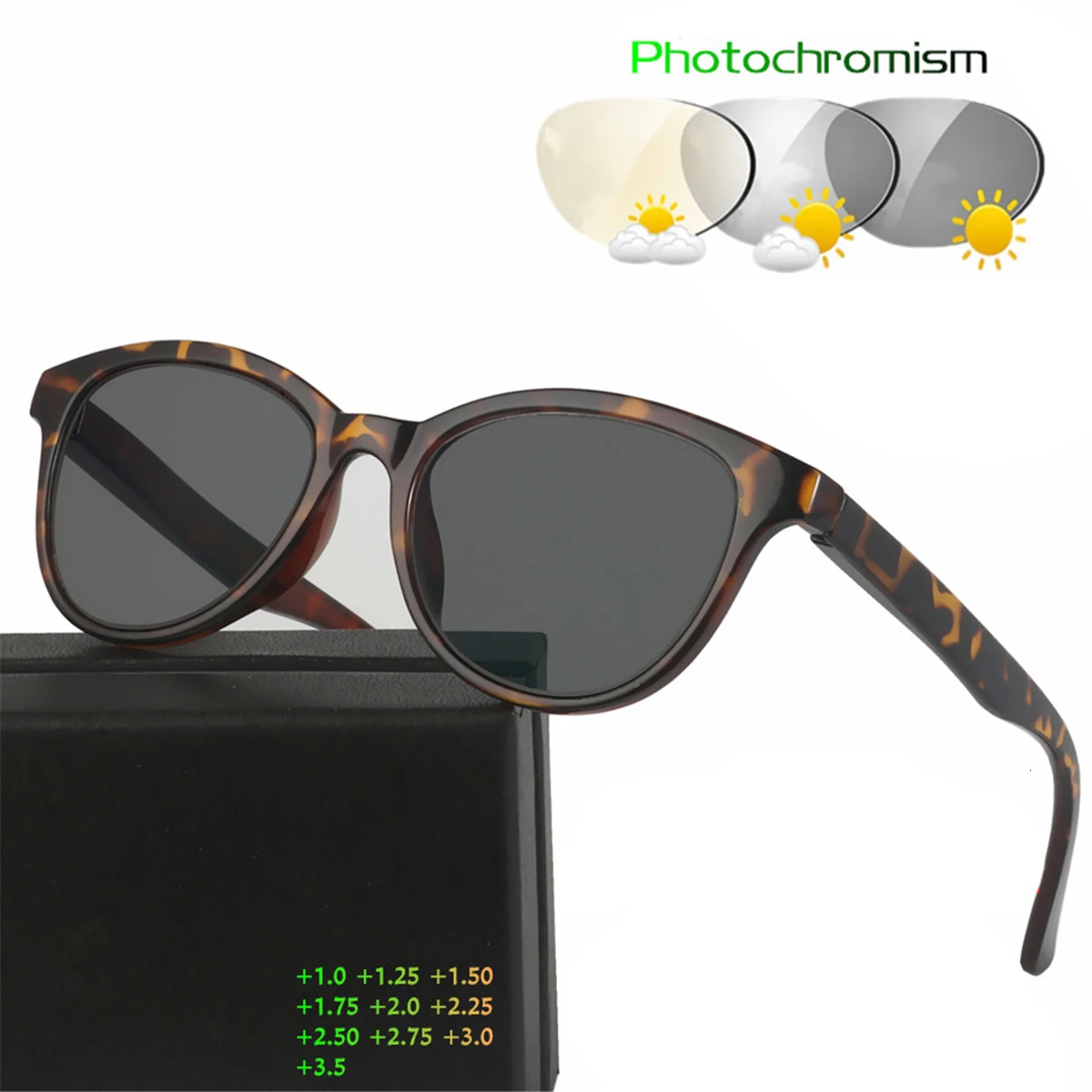 Фотохромные круглые очки для чтения Новые 2019 пресбиопические легкие