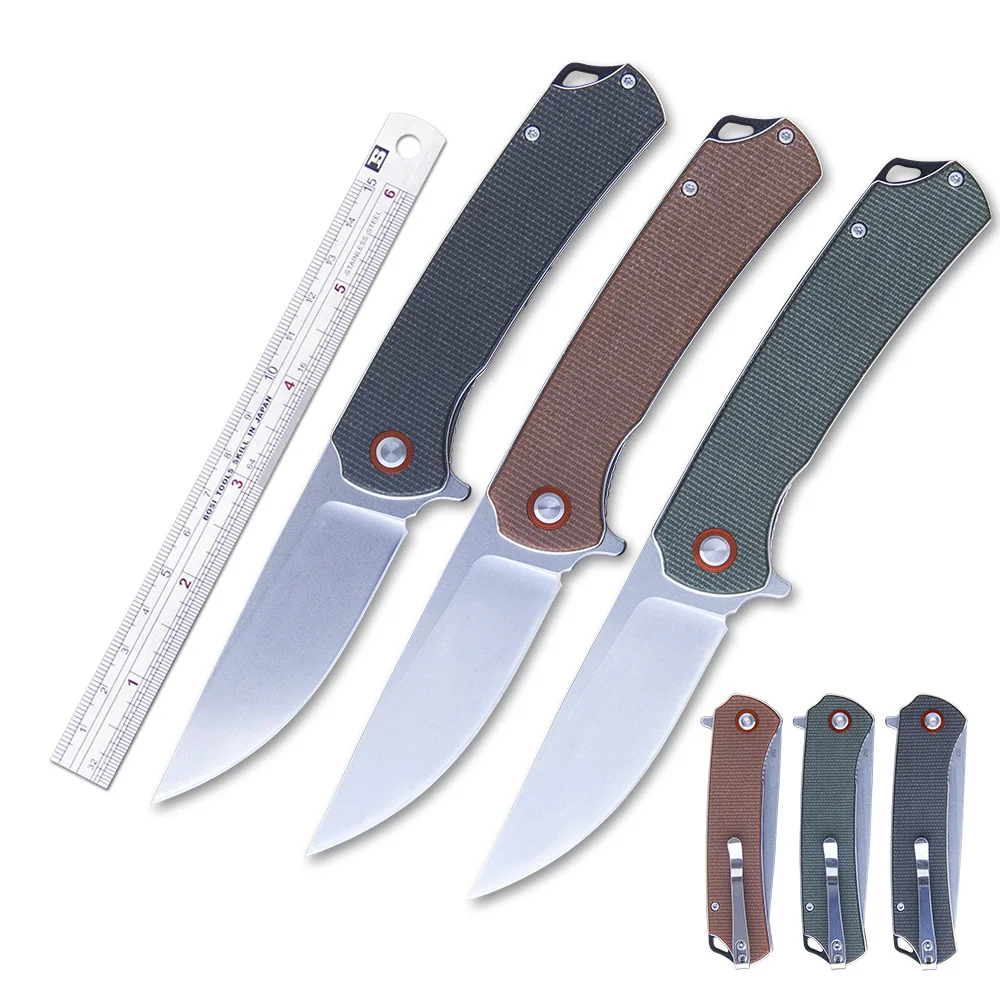 

TUNAFIRE GT956 шариковый подшипник складные ножи льняная ручка D2 стальные тактические охотничьи ножи для выживания карманный многофункциональны...