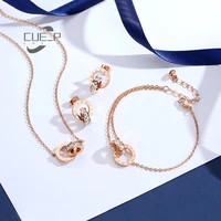 korean titanium steel roman digital earrings necklace bracelet female anti allergy mei gold earrings temperament earrings
