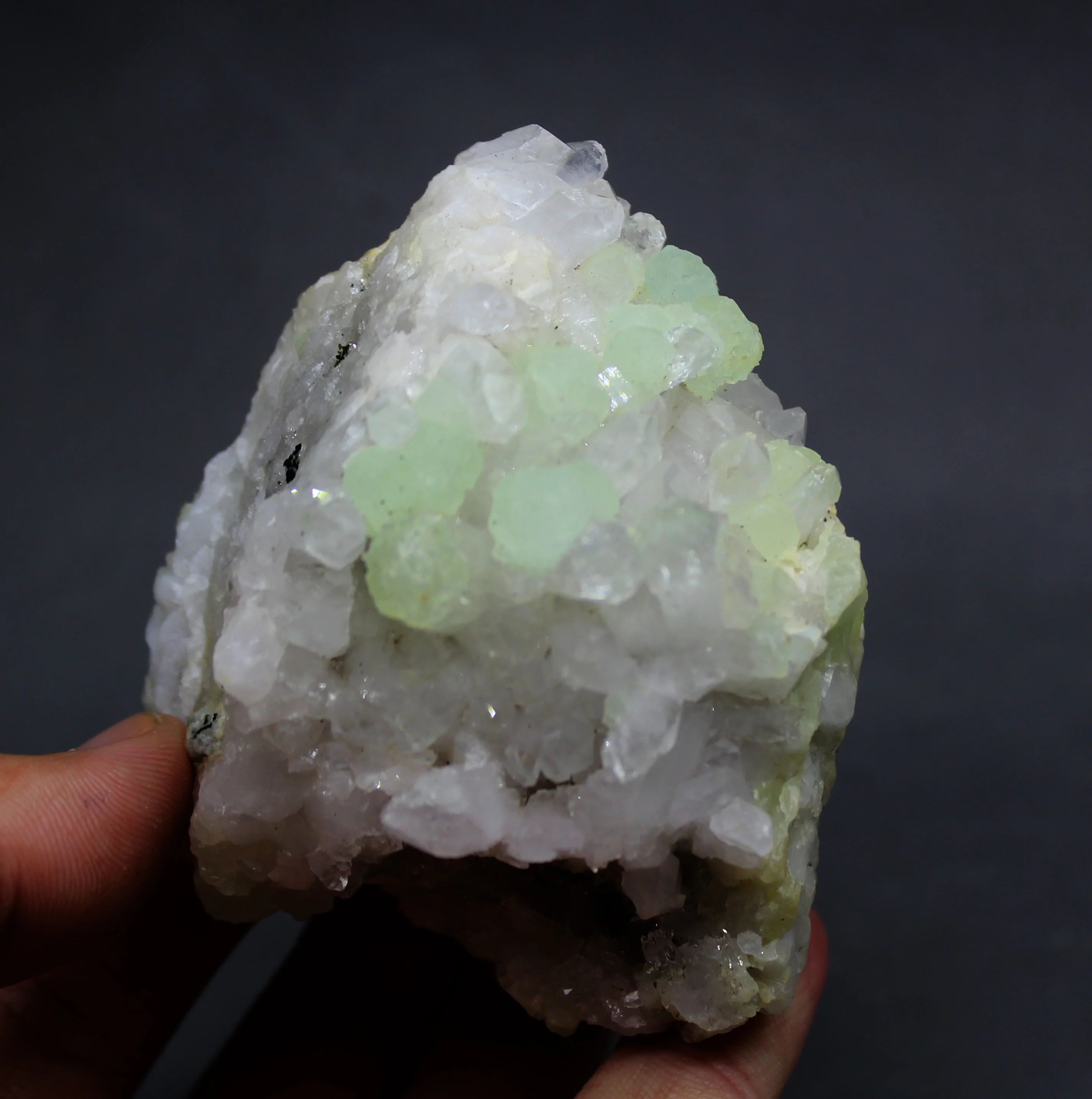 227 г натуральный прегнит и белый кристалл симбиотические минеральные образцы