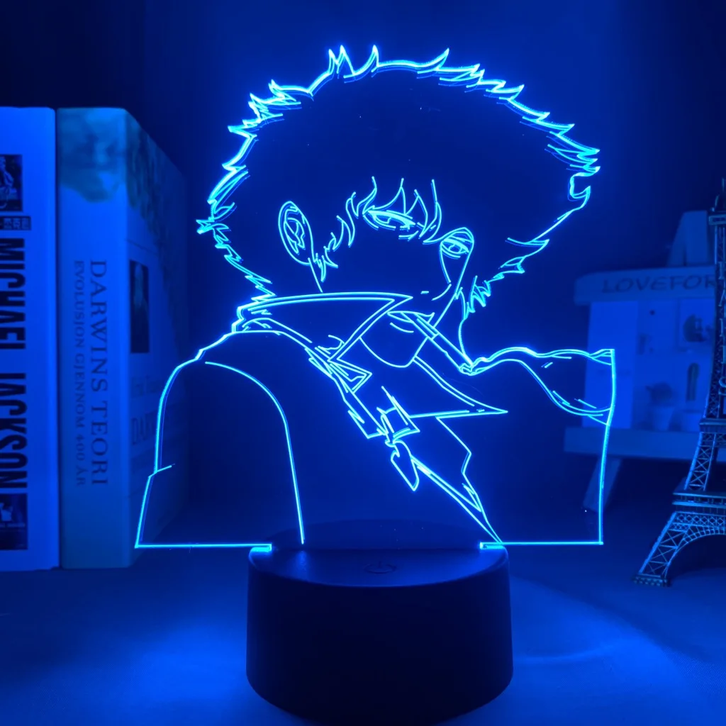 

Led Night Light Lamp Anime Cowboy Bebop Spike Spiegel for Bedroom Decorative Room Nightlight Birthday Gift 3d Table Light