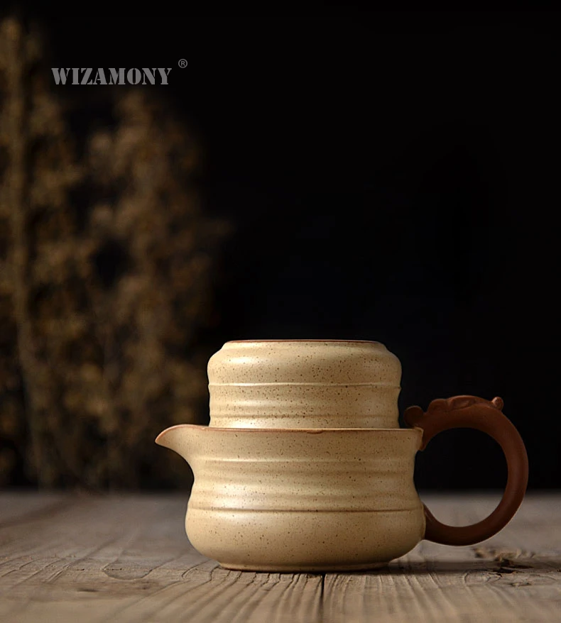 

WIZAMONY Chinese Kung Fu Tea set gaiwan teapot teacups Pottery tea sets kettle puer Drinkware travel tea set japanese