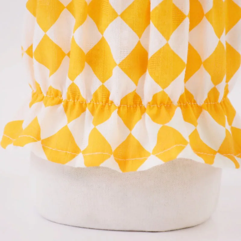 Стильное платье для маленьких девочек с фонариками летнее желтое розовое свитер