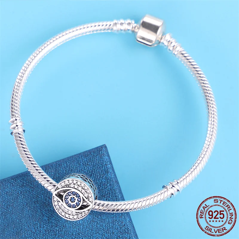 

925 Sterling Silver Demon Eye Series Zircon Charm&Bead Fit Original 3mm Bracelet&Bangle Making Fashion DIY Jewelry For Women 004