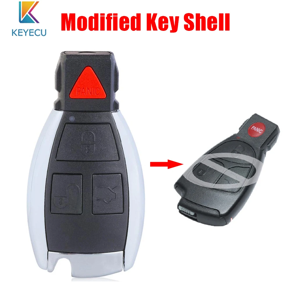 

Модернизированный смарт-ключ KEYECU с дистанционным управлением чехол 3 + 1 кнопки для Mercedes-Benz CLS C E S W124 W202