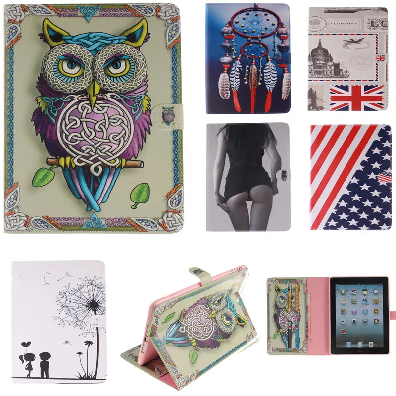 Чехол из искусственной кожи с рисунком девушки тигра Льва совы для iPad Mini 4 Кожаные