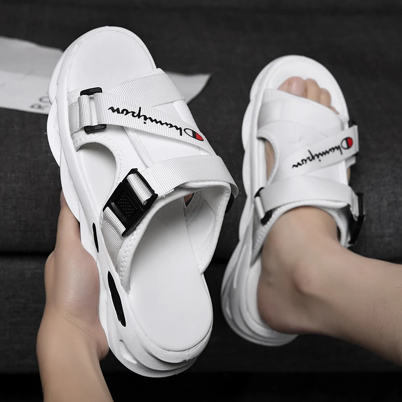 

2021 New Mens Slides Shoes Fashion Beach Slippers Men Breathable Man Flip Flops Summer Beach Shoes Designer Soft Man Slippers