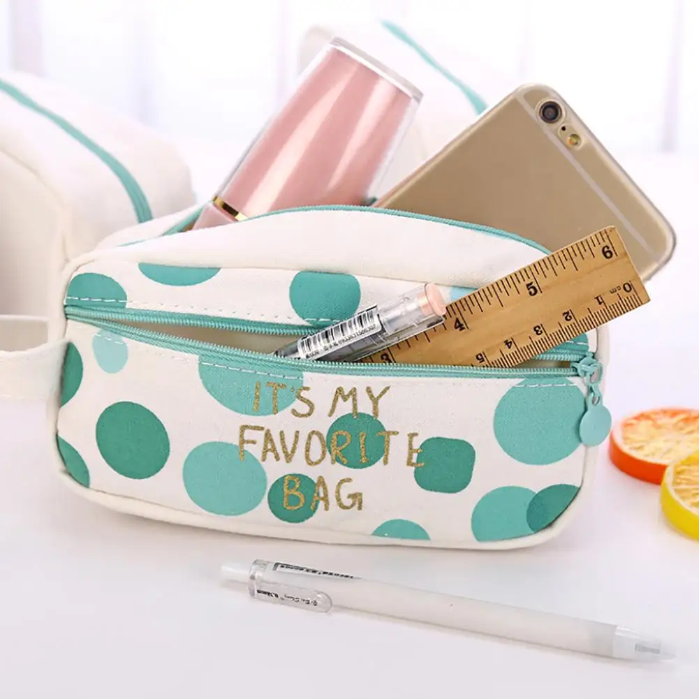 

Чехол для карандашей, Холщовый, для ручек, канцелярских принадлежностей, школьный, на молнии, прочный, свежий и стильный, Симпатичные буквы