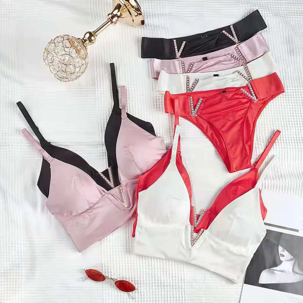 

New Women's Bra Suit Bikini Smooth And Breathable Gathered Sexy Underwear Bikini Adjustable Diamond Women's Underwear Bikini