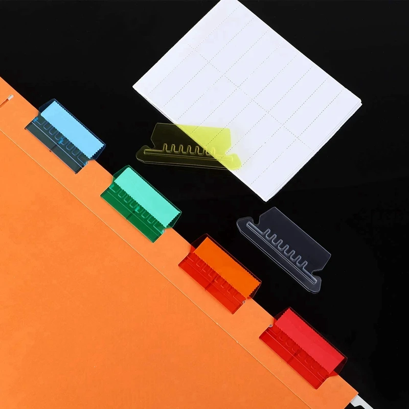 

120 Sets 2 Inch Hanging Folder Tabs and Inserts for Quick Identification of Hanging Files Hanging File Inserts