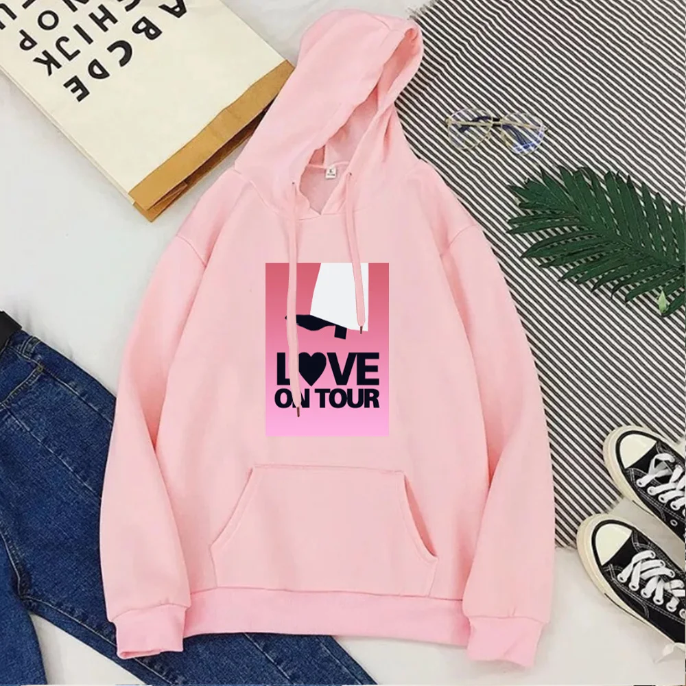 

Love on Tour Hoodies Men Vintage Sweatshirt Print Pullovers Casual Pink Clothing Streetwear Girls Sweatshirt Gothic