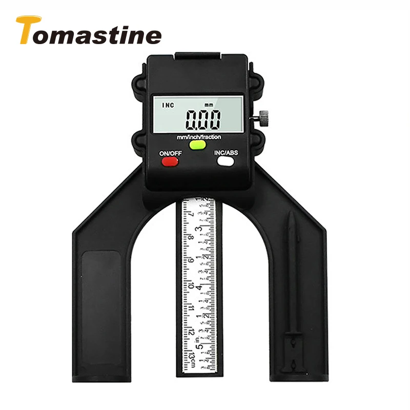 

Digital Depth Gauge Digital Tread Depth Gauge LCD Magnetic Self Standing Aperture 80mm Hand Routers Button battery