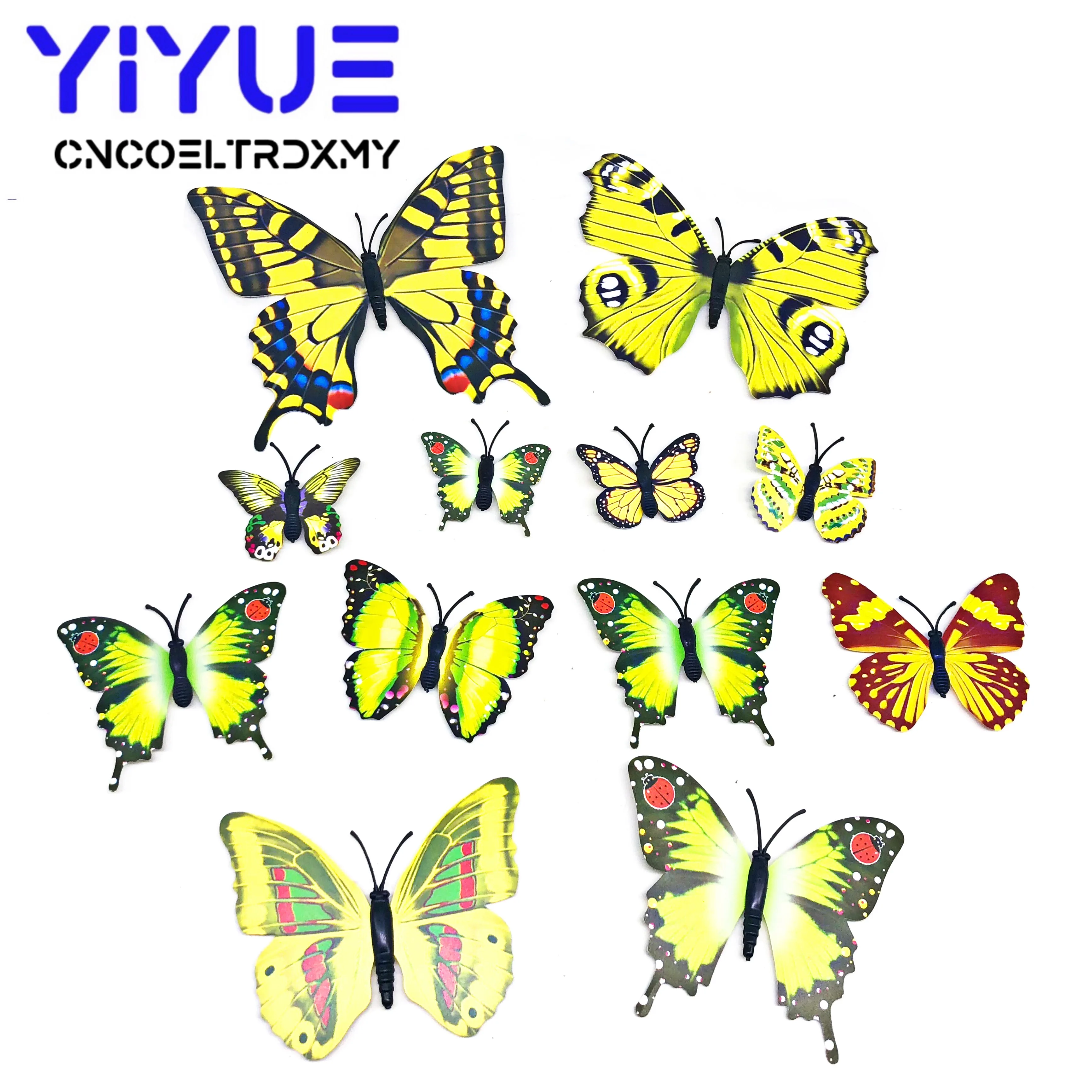 12 шт. настенные 3D наклейки в виде бабочек из ПВХ|Обои| |