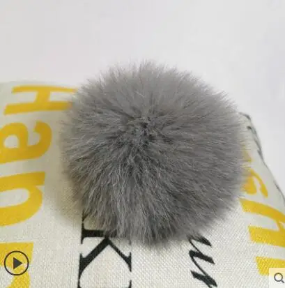 fox fur gray DIY Роскошный меховой помпон из натурального меха лисы, помпон, помпон ручной работы, действительно большой помпон для волос,, шапка с пряжкой - Цвет: fox fur gray