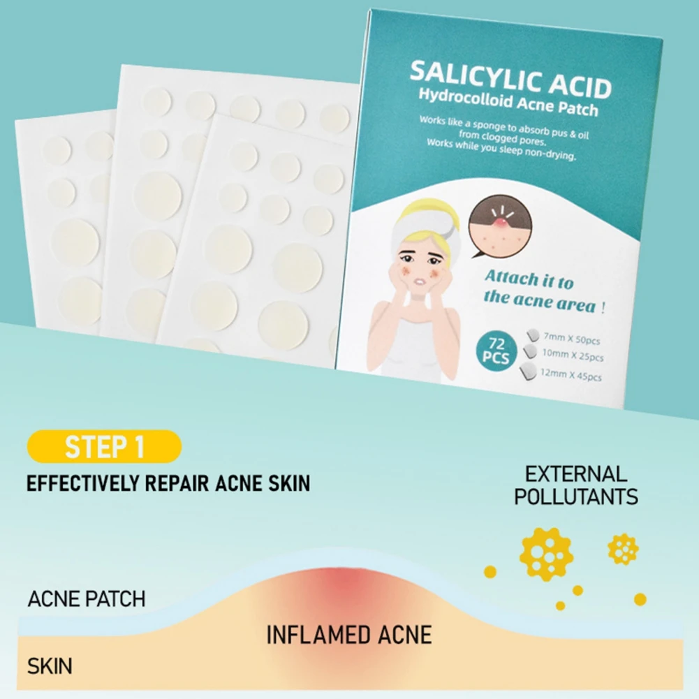 72 шт. пластыри от прыщей и на лице | Красота здоровье