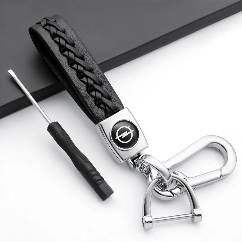 Автомобильный Стайлинг 3D металлический Кожаный логотип брелок для ключей Opel Astra J