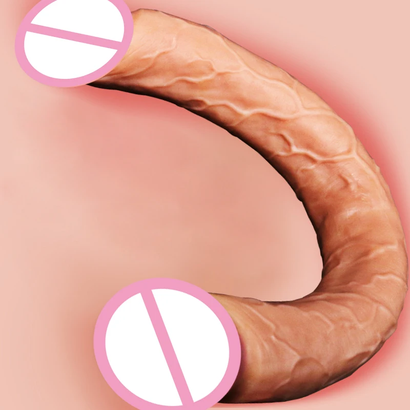 Двойная головка длинный большой пенис фаллоимитатор мягкий жидкий силикон