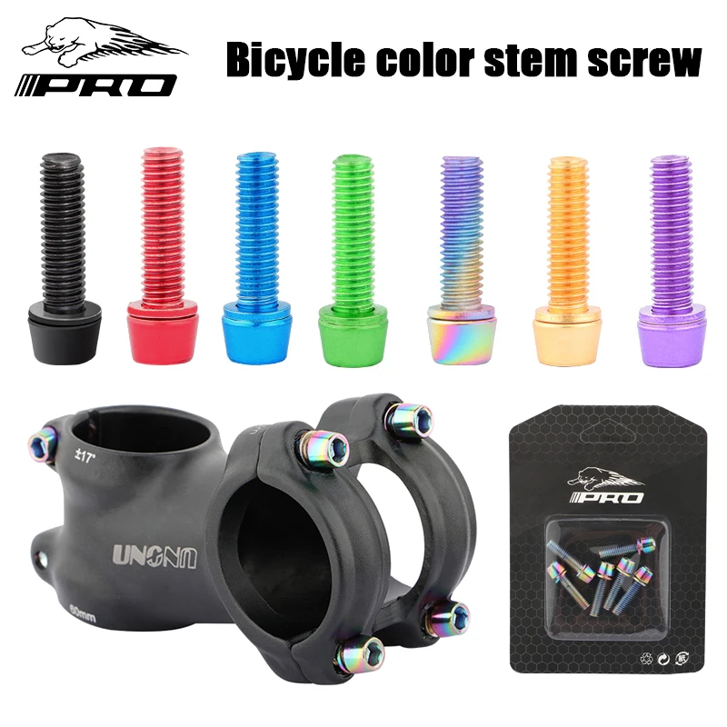 IIIPRO Mountain Bike Stem Screw MTB Aluminum Screws Bolts for Bicycle Power M5*18MM With Washer Handlebar Bolt Cycling Pieces