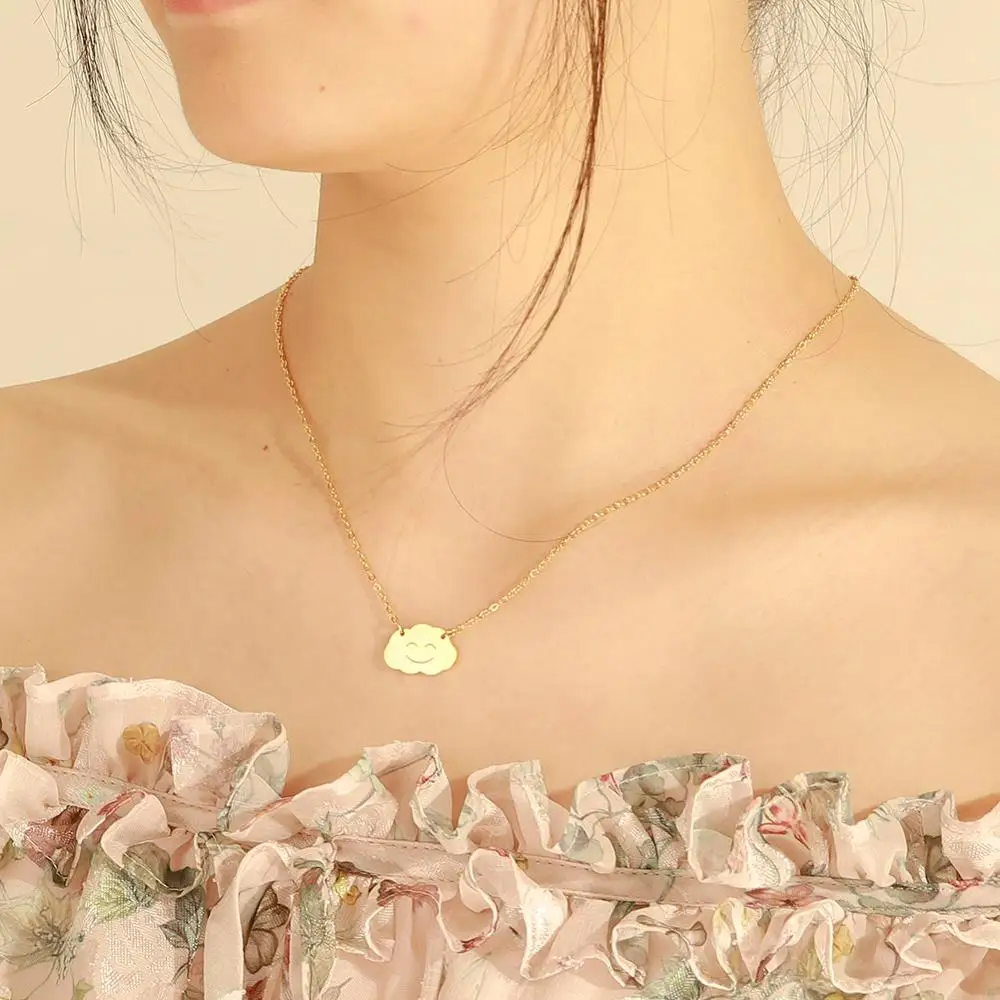 Цепочка с кулоном в виде облака из нержавеющей стали | Украшения и аксессуары