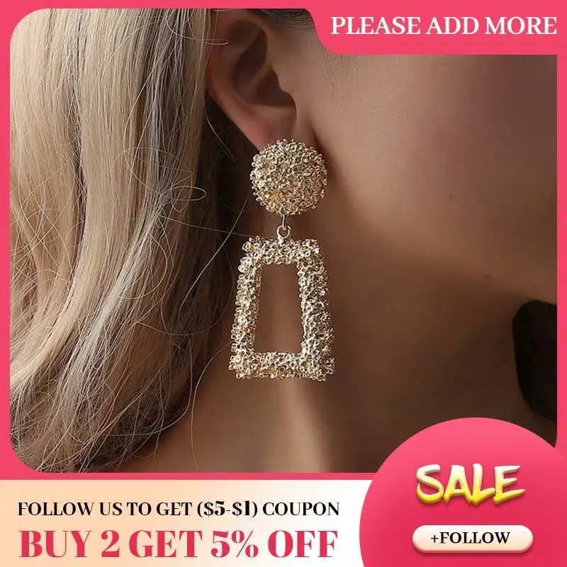 Женские серьги подвески JOUVAL в стиле панк с металлическими подвесками круглые